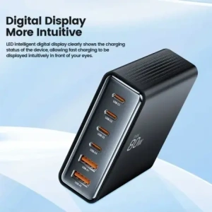Hurtownia GSM - Tech-Protect DC80W-GAN töltőállomás 6-portos 2xUSB-A, 4xUSB-C asztali töltő PD80W / QC3.0 fekete - THP3478 - {ean13} - Hurt
