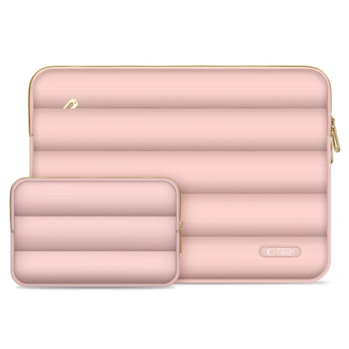 Pokrowiec + torba na akcesoria Tech-Protect Puffy Laptop 13-14 Dusty Rose