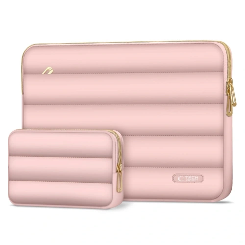 Pokrowiec + torba na akcesoria Tech-Protect Puffy Laptop 13-14 Dusty Rose