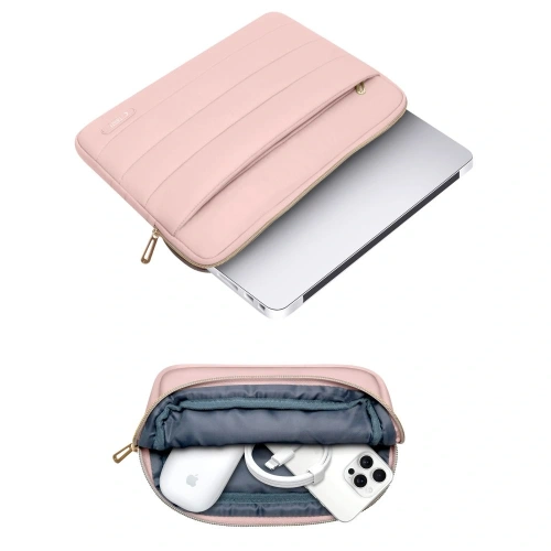 Pokrowiec + torba na akcesoria Tech-Protect Puffy Laptop 13-14 Dusty Rose