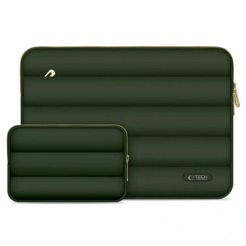 Pokrowiec + torba na akcesoria Tech-Protect Puffy Laptop 13-14 Army Green