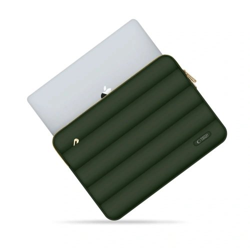 Pokrowiec + torba na akcesoria Tech-Protect Puffy Laptop 13-14 Army Green
