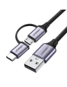 Hurtownia GSM - Kabel USB 2w1 UGREEN Type-C / Micro USB, QC 3.0, 1m (czarno-szary) - UGR243BLKGRY - {ean13} - Hurt