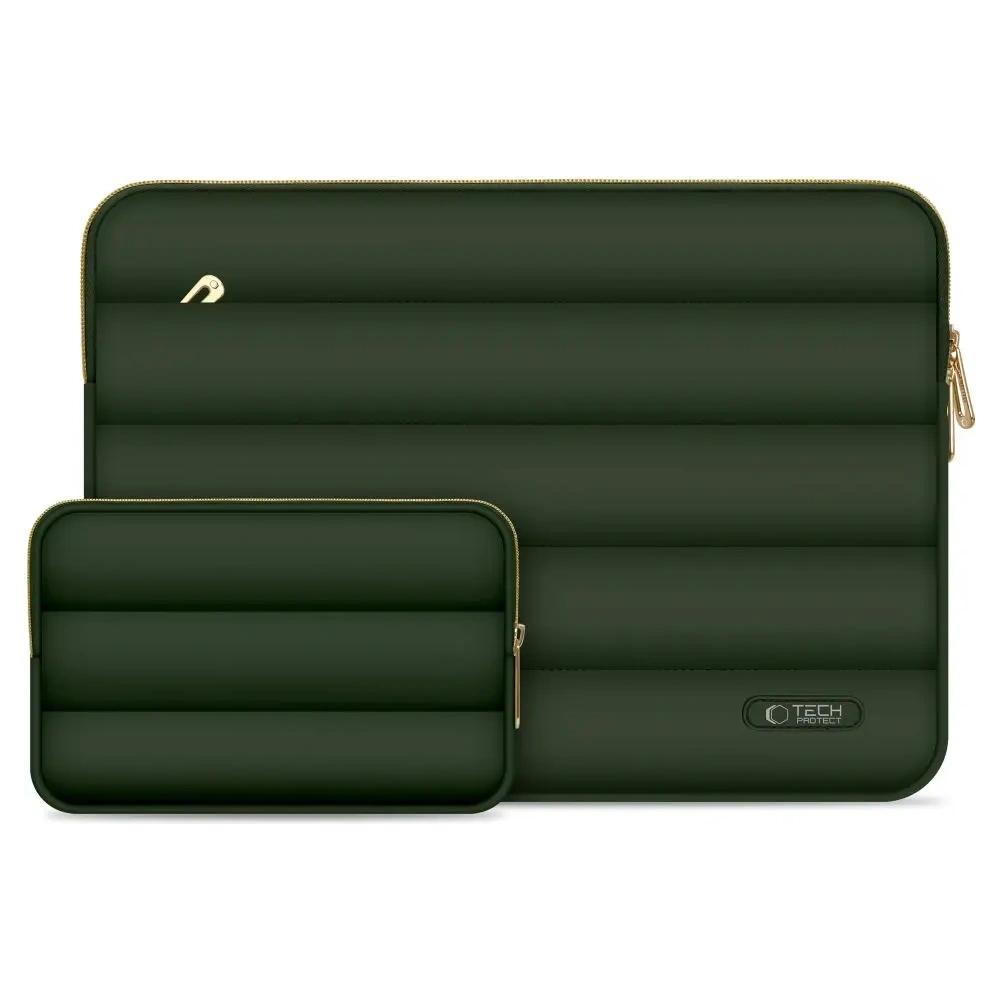 Hurtownia GSM - Pokrowiec + torba na akcesoria Tech-Protect Puffy Laptop 15-16 Army Green - THP3484 - {ean13} - Hurt