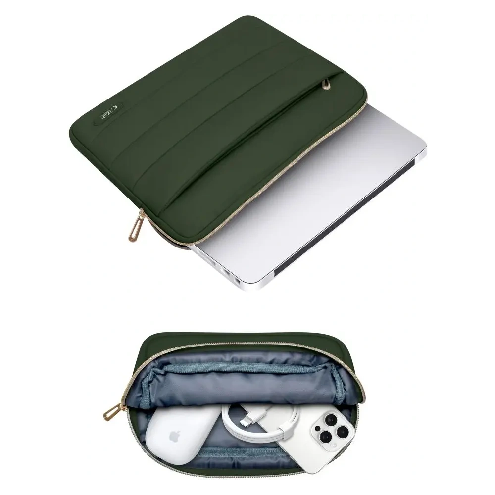 Hurtownia GSM - Pokrowiec + torba na akcesoria Tech-Protect Puffy Laptop 15-16 Army Green - THP3484 - {ean13} - Hurt