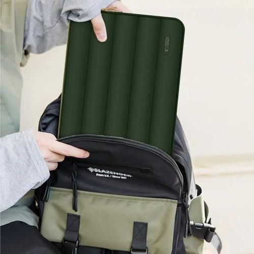 Pokrowiec + torba na akcesoria Tech-Protect Puffy Laptop 15-16 Army Green
