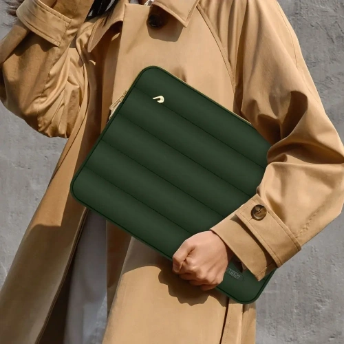 Pokrowiec + torba na akcesoria Tech-Protect Puffy Laptop 15-16 Army Green