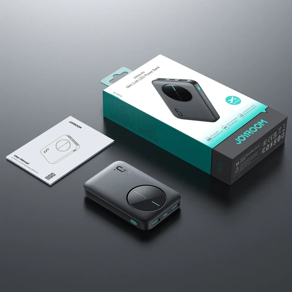 Hurtownia GSM - Powerbank Joyroom JR-PBF13 5000mAh 2.4A 2xUSB-A, USB-C czarny - JYR1063 - {ean13} - Hurt