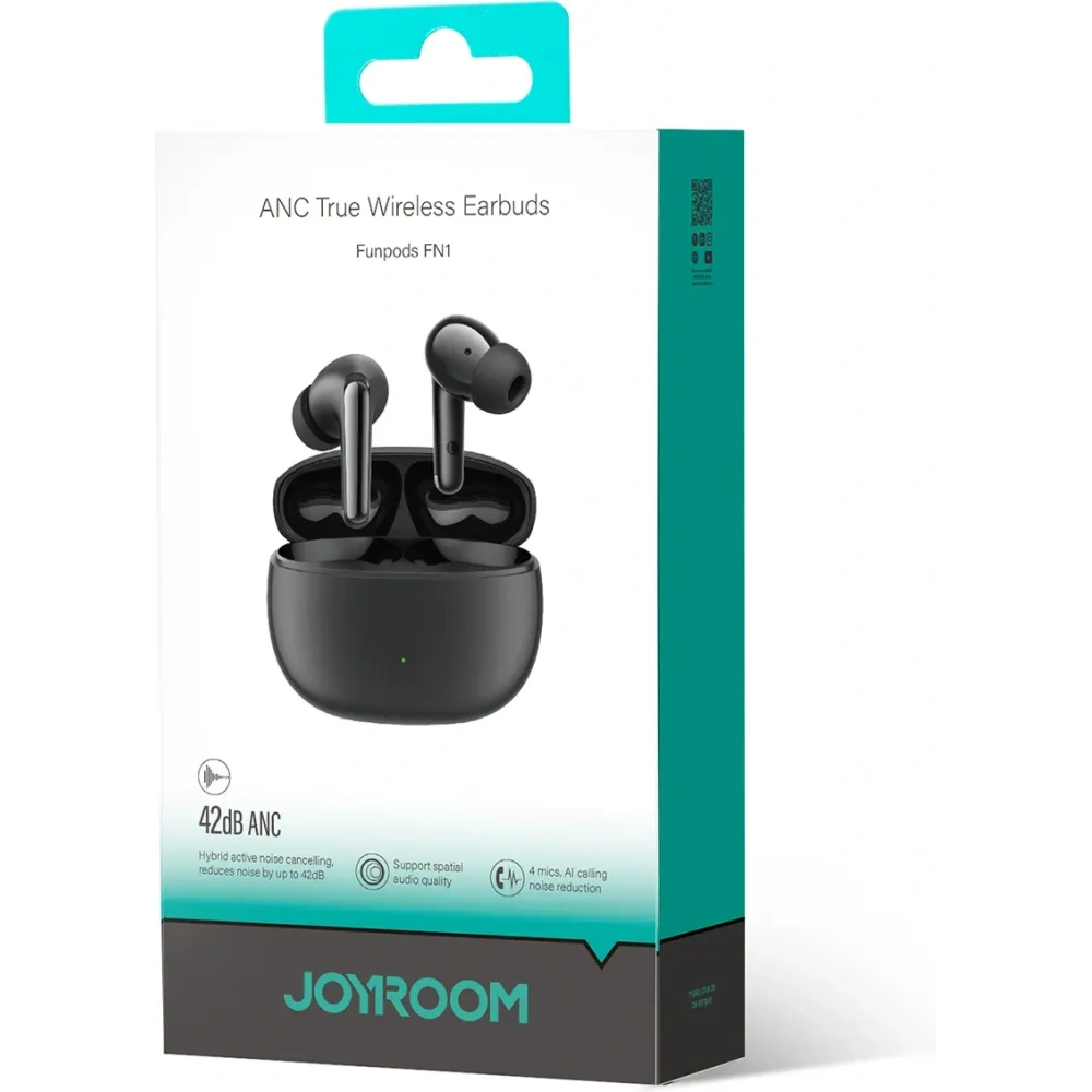 Hurtownia GSM - Joyroom Funpods vezeték nélküli fülhallgató JR-FN1 TWS Bluetooth 5.4 ANC ENC fekete - JYR1068 - {ean13} - Hurt