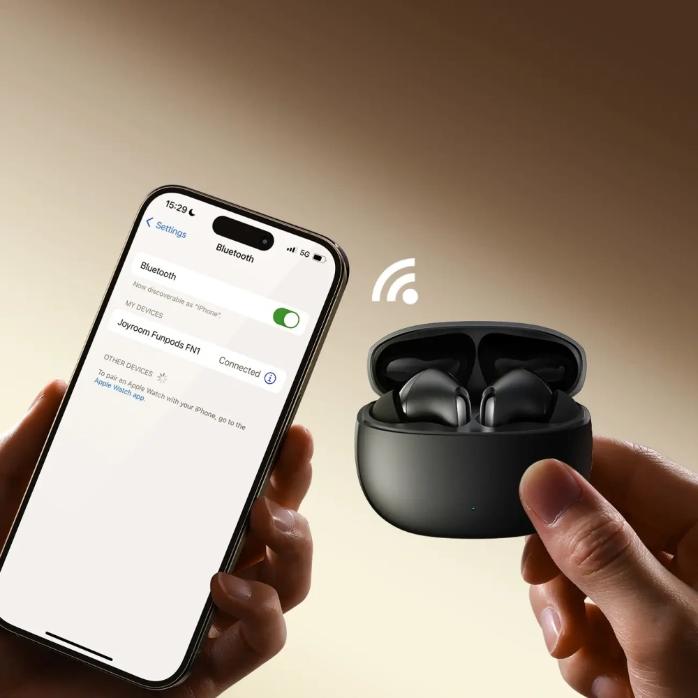 Hurtownia GSM - Joyroom Funpods vezeték nélküli fülhallgató JR-FN1 TWS Bluetooth 5.4 ANC ENC fekete - JYR1068 - {ean13} - Hurt