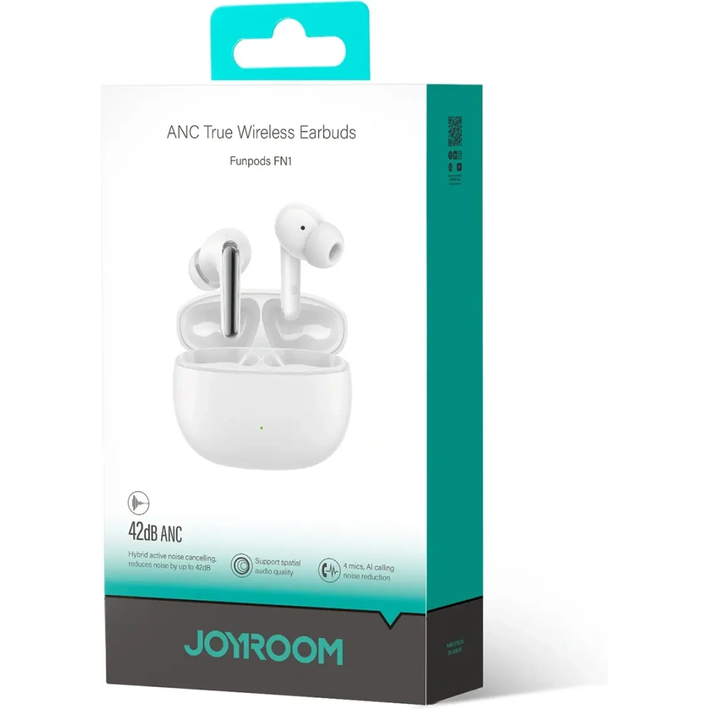 Hurtownia GSM - Joyroom Funpods vezeték nélküli fülhallgató JR-FN1 TWS Bluetooth 5.4 ANC ENC fehér - JYR1069 - {ean13} - Hurt