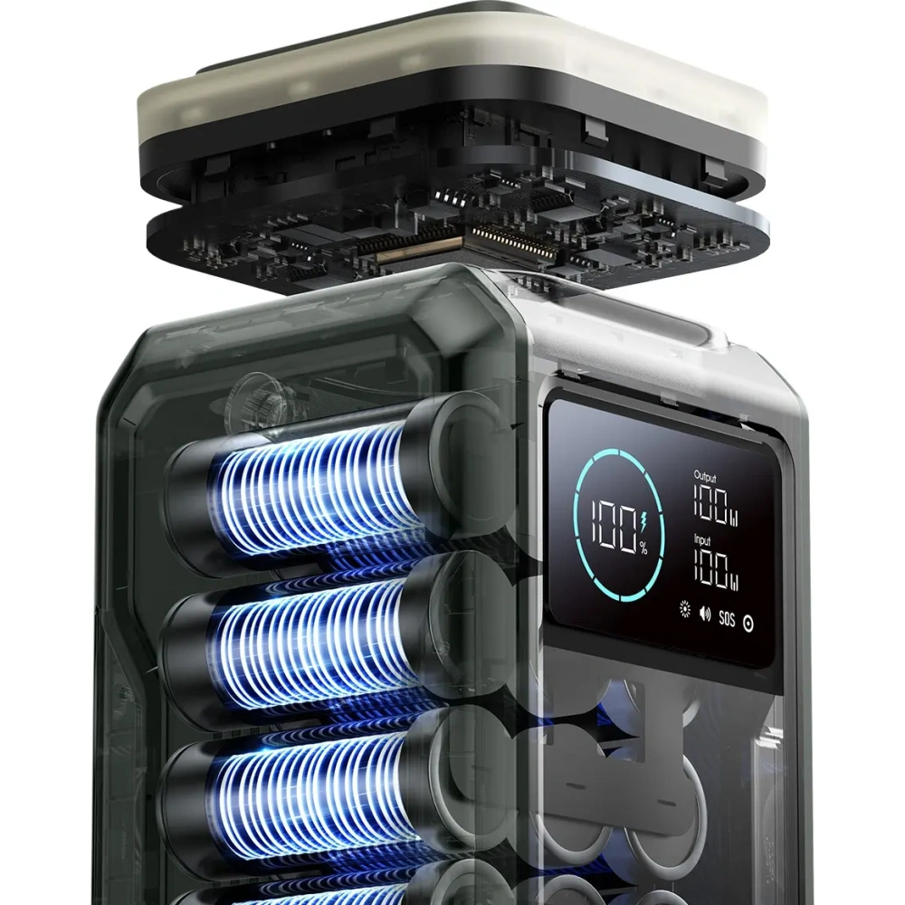 Hurtownia GSM - Powerbank Joyroom JR-PBF10 75000mAh 100W 3xUSB-A, 3xUSB-C ze składaną latarką i rączką zielony - JYR1070 - {ean13} - Hurt