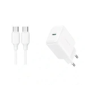 Ładowarka sieciowa Joyroom JR-TCF20 USB-C PD 20W biała + kabel USB-C / USB-C 1m