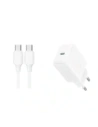 Síťová nabíječka Joyroom JR-TCF20 USB-C PD 20W bílá + kabel USB-C / USB-C 1m