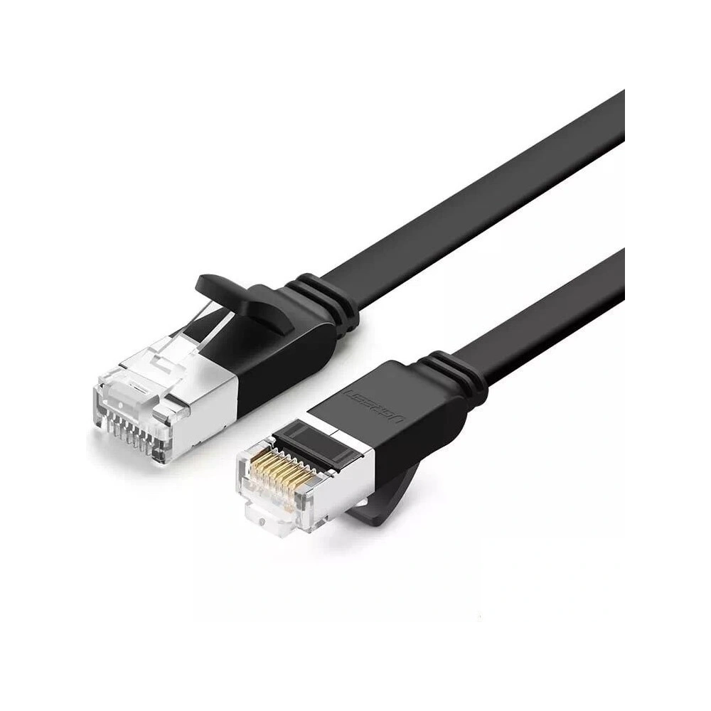 Hurtownia GSM - Płaski kabel sieciowy UGREEN z metalowymi wtyczkami, Ethernet RJ45, Cat.6, UTP, 1m (czarny) - UGR256BLK - {ean13} - Hurt