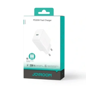 Ładowarka sieciowa Joyroom JR-TCF20 USB-C PD 20W biała + kabel USB-C / USB-C 1m