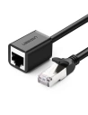 Cablul de rețea UGREEN, extensie Ethernet RJ45, Cat. 6, FTP, cu conector metalic, 2m (negru)