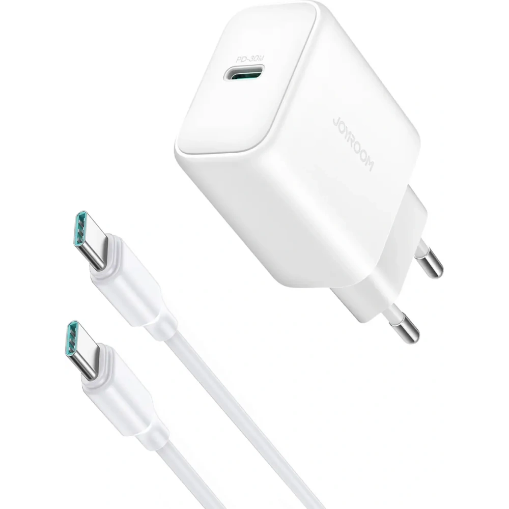 Hurtownia GSM - Joyroom JR-TCF24 falitöltő USB-C PD 30W QC SFC fehér + USB-C to USB-C kábel 1m - JYR1077 - {ean13} - Hurt