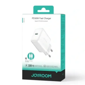Hurtownia GSM - Joyroom JR-TCF24 falitöltő USB-C PD 30W QC SFC fehér + USB-C to USB-C kábel 1m - JYR1077 - {ean13} - Hurt
