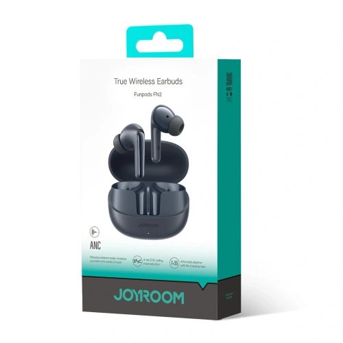 Bezprzewodowe słuchawki dokanałowe Joyroom Funpods JR-FN2 TWS Bluetooth 5.4 ANC IP54 czarne
