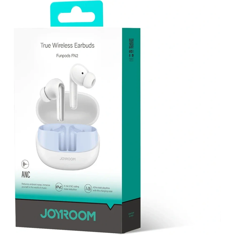Hurtownia GSM - Joyroom Funpods vezeték nélküli fülhallgató JR-FN2 TWS Bluetooth 5.4 ANC IP54 fehér - JYR1086 - {ean13} - Hurt
