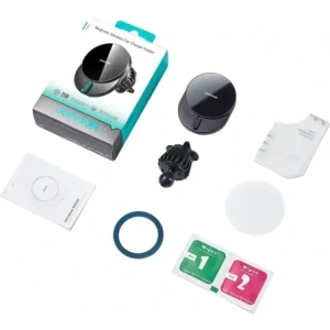 Hurtownia GSM - Joyroom suport magnetic pentru mașină JR-ZS409 cu încărcător wireless de 15W pentru grilă negru - JYR1087 - {ean13} - Hurt