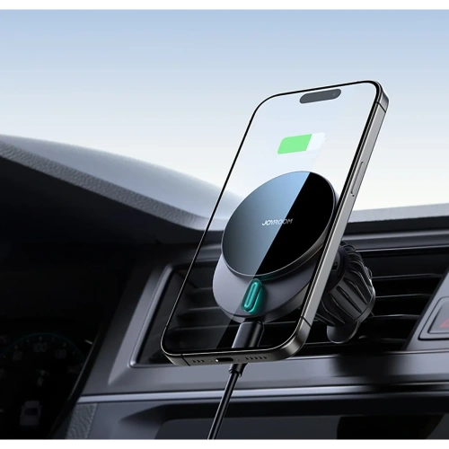 Magnetyczny uchwyt samochodowy z ładowarką bezprzewodową 15W do kratki Joyroom JR-ZS409 czarny