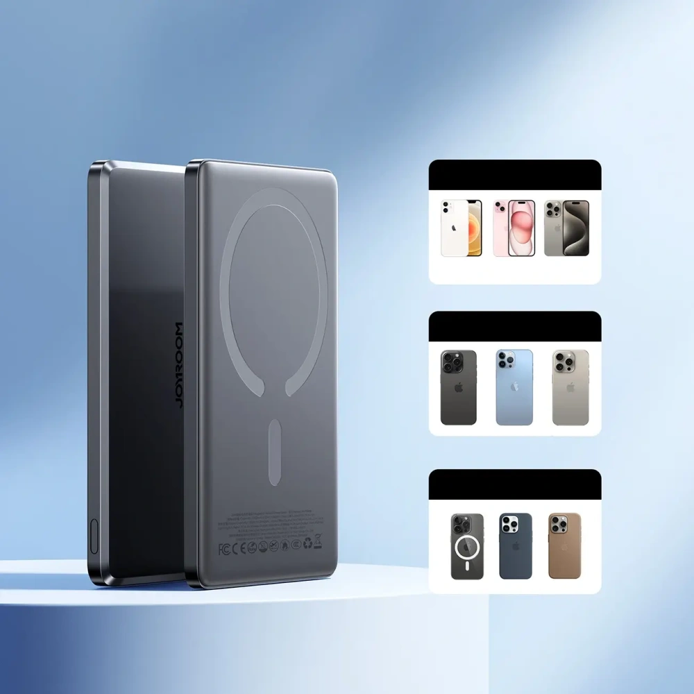 Wholesale Joyroom JR-PBM08 power bank 5000mAh 20W with wireless charging gray - JYR1088 - {ean13} - Hurt