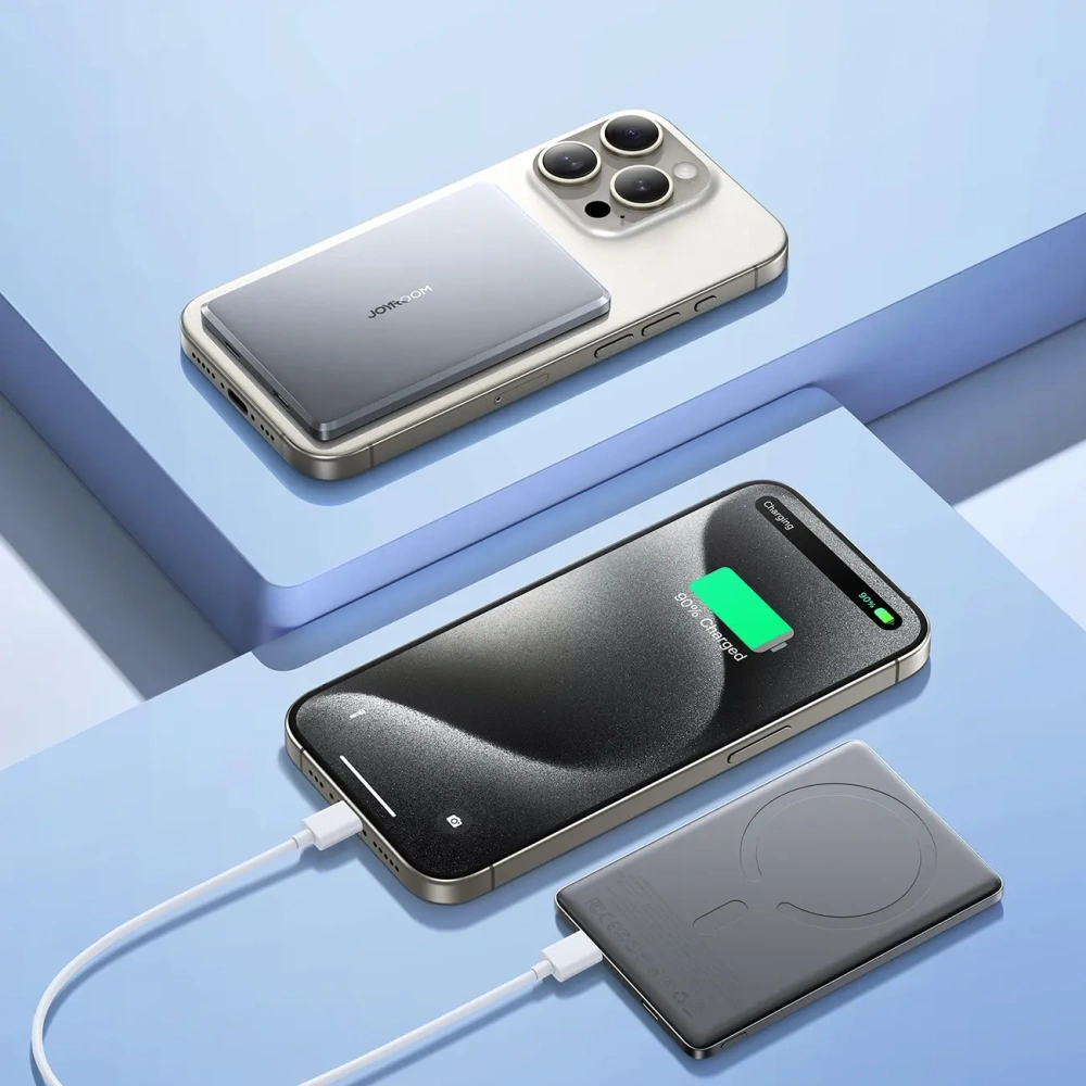 Wholesale Joyroom JR-PBM08 power bank 5000mAh 20W with wireless charging gray - JYR1088 - {ean13} - Hurt