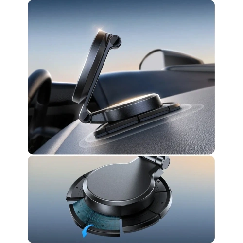 Magnetyczny uchwyt samochodowy z ładowarką bezprzewodową 15W na kokpit Joyroom JR-ZS408 czarny
