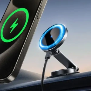 Hurtownia GSM - Joyroom JR-ZS408 Magnetic Autós Tartó 15W Vezeték nélküli Töltővel Műszerfalra Fekete - JYR1089 - {ean13} - Hurt