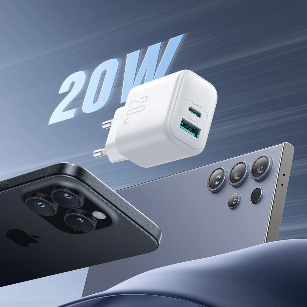 Hurtownia GSM - Joyroom JR-TCF21 fali töltő USB-C / USB-A 20W PD / QC 3.0 fehér - JYR1092 - {ean13} - Hurt
