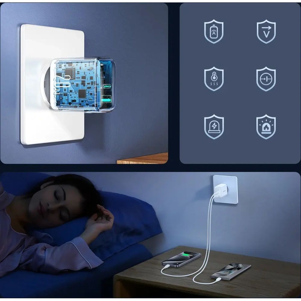 Hurtownia GSM - Joyroom JR-TCF21 fali töltő USB-C / USB-A 20W PD / QC 3.0 fehér - JYR1092 - {ean13} - Hurt