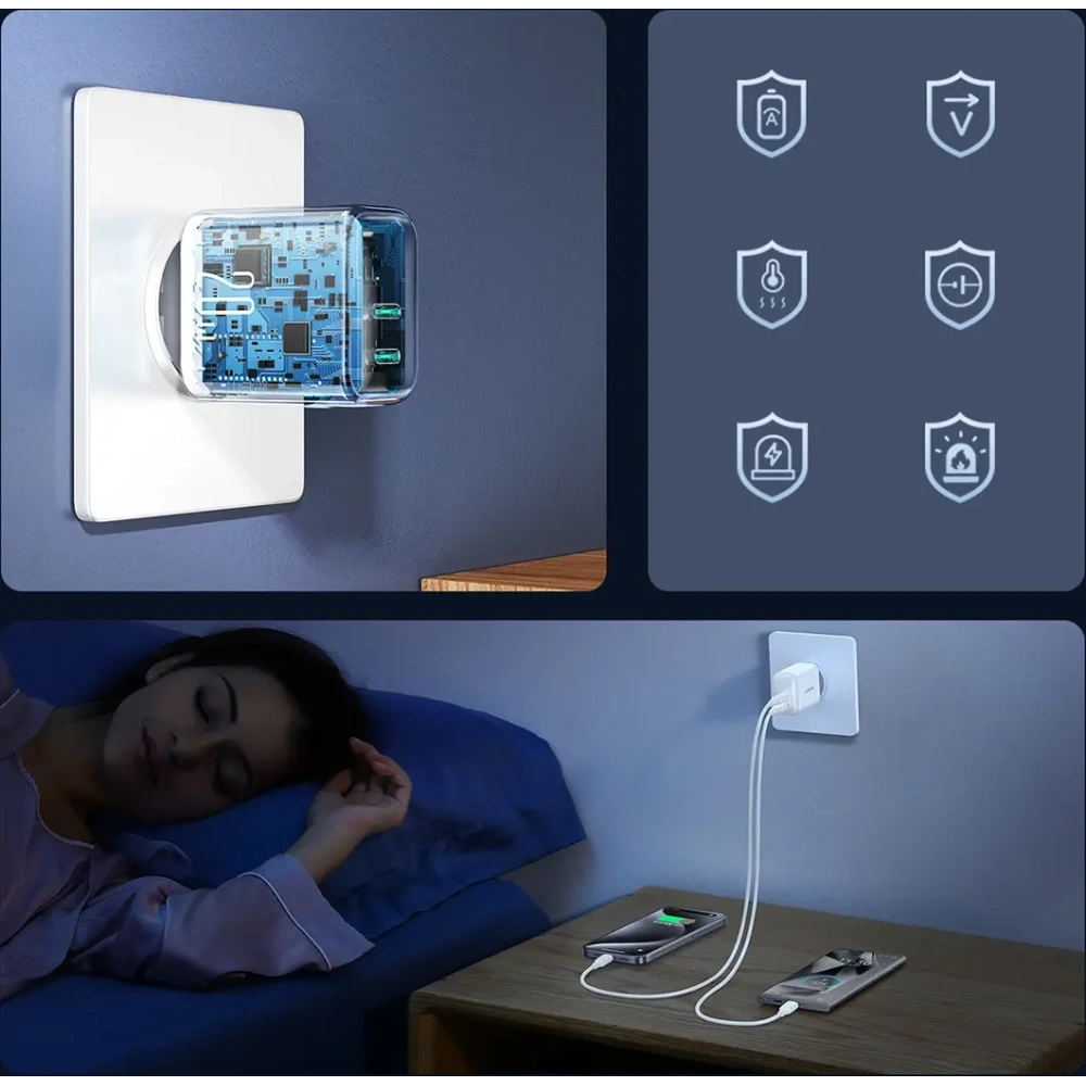 Hurtownia GSM - Ładowarka sieciowa Joyroom JR-TCF12 2xUSB-C 20W PD / QC 3.0 biała - JYR1093 - {ean13} - Hurt
