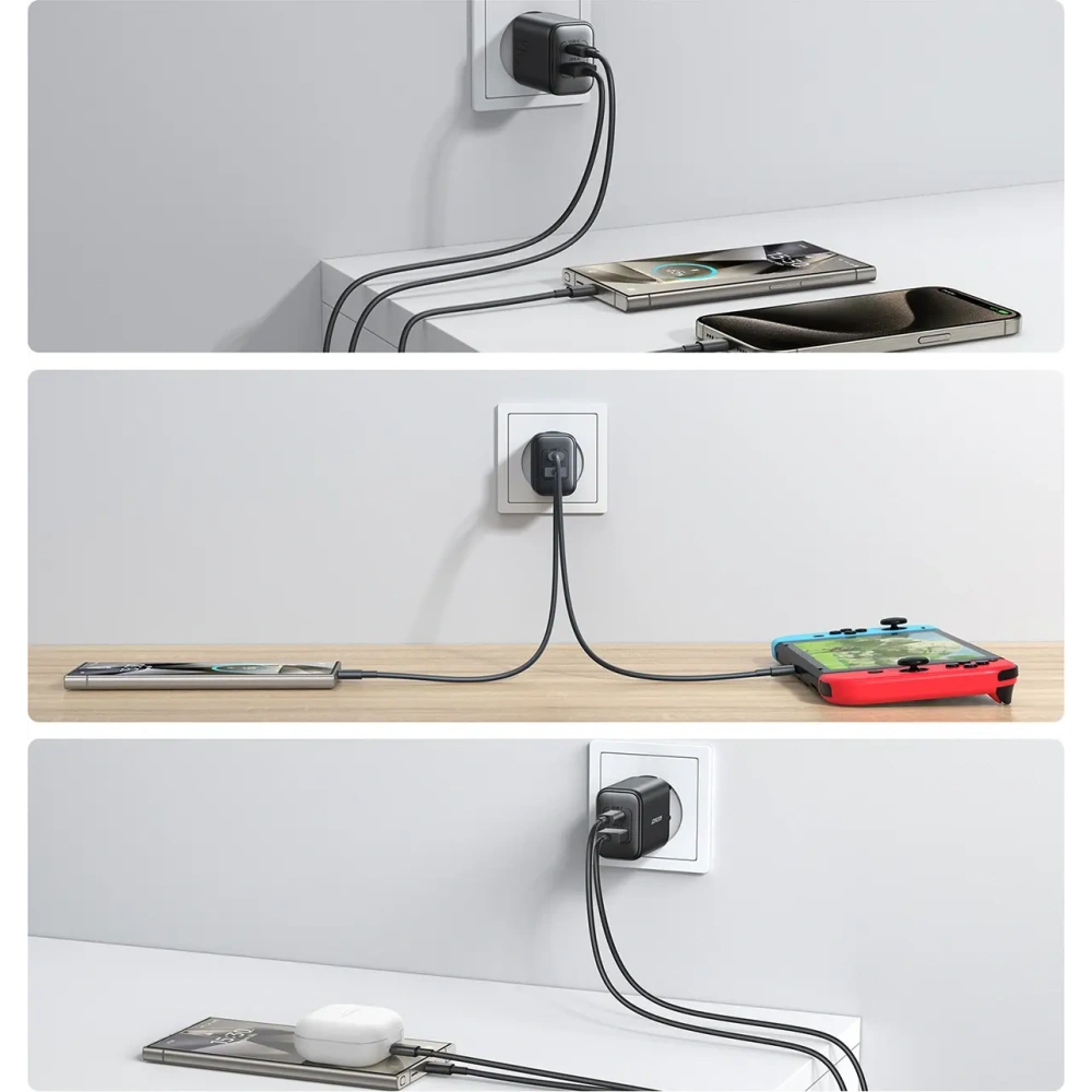 Hurtownia GSM - Joyroom JR-TCF13 falitöltő USB-A, USB-C 25W SFC / PPS / PD fekete - JYR1094 - {ean13} - Hurt