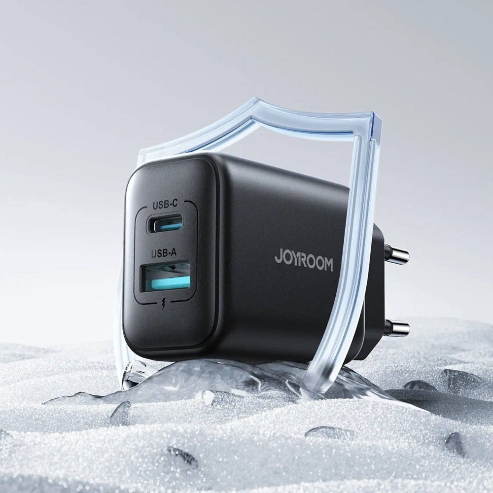 Hurtownia GSM - Ładowarka sieciowa Joyroom JR-TCF13 USB-A, USB-C 25W SFC / PPS / PD czarna - JYR1094 - {ean13} - Hurt
