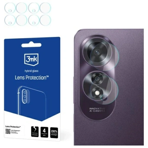 Szkło hybrydowe na obiektyw aparatu 3MK Lens Protection OPPO A60 [4 PACK]