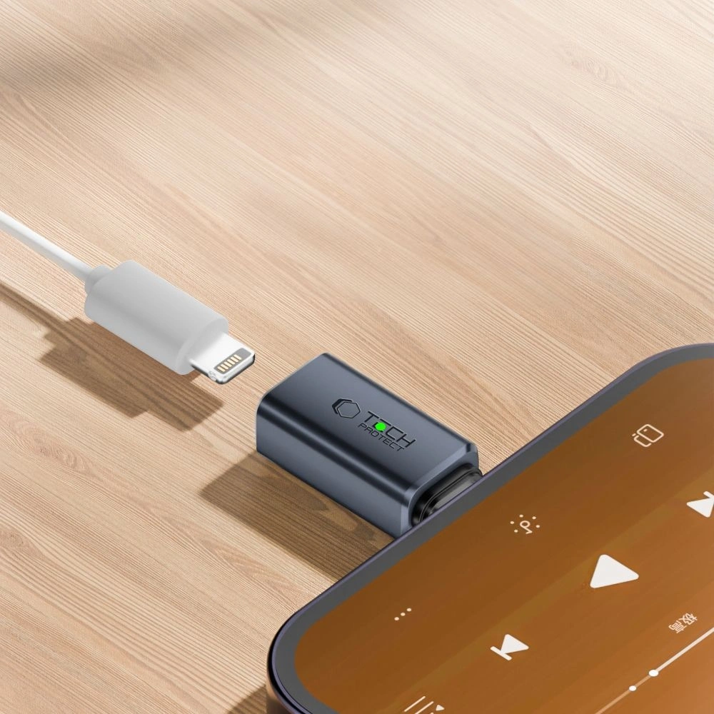 Hurtownia GSM - Przejściówka Tech-Protect Ultraboost Audio Adapter USB-C / Lightning Grey - THP3503 - {ean13} - Hurt