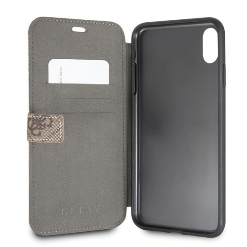 Etui Guess GUFLBKI654GB Apple iPhone XS Max brown/brązowy book 4G