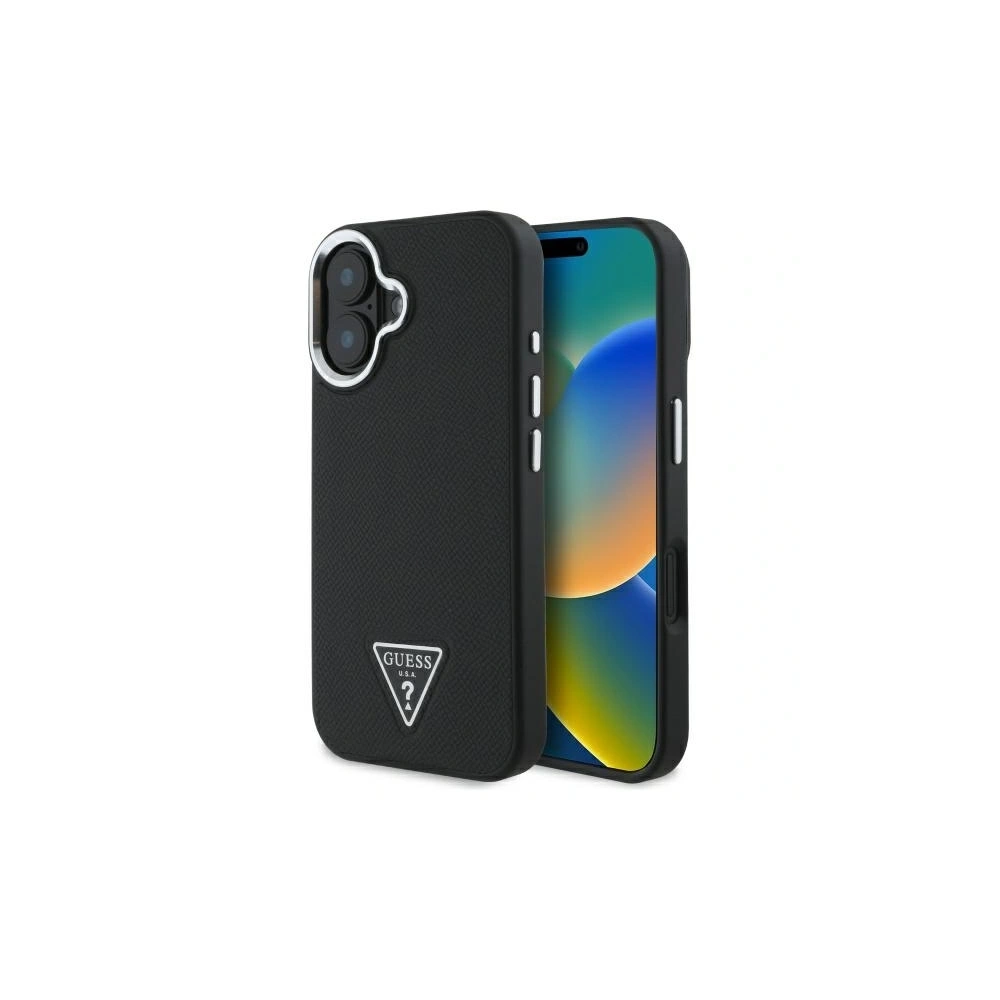 Hurtownia GSM - Guess GUHMP16MPGTSPSK Apple iPhone 16 Plus keménytok Grained Triangle MagSafe fekete - GUE4167 - {ean13} - Hurt