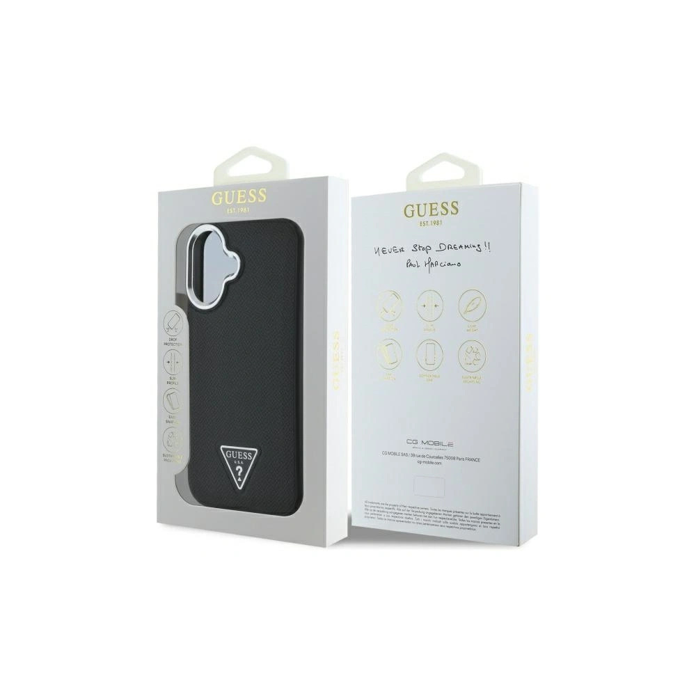 Hurtownia GSM - Guess GUHMP16MPGTSPSK Apple iPhone 16 Plus keménytok Grained Triangle MagSafe fekete - GUE4167 - {ean13} - Hurt