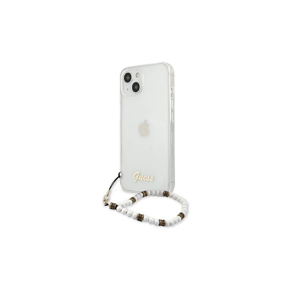 Hurtownia GSM - [OUTLET] Etui Guess GUHCP13SKPSWH Apple iPhone 13 mini Transparentní tvrdý obal Bílá perla - OT-798 - {ean13} - Hurt