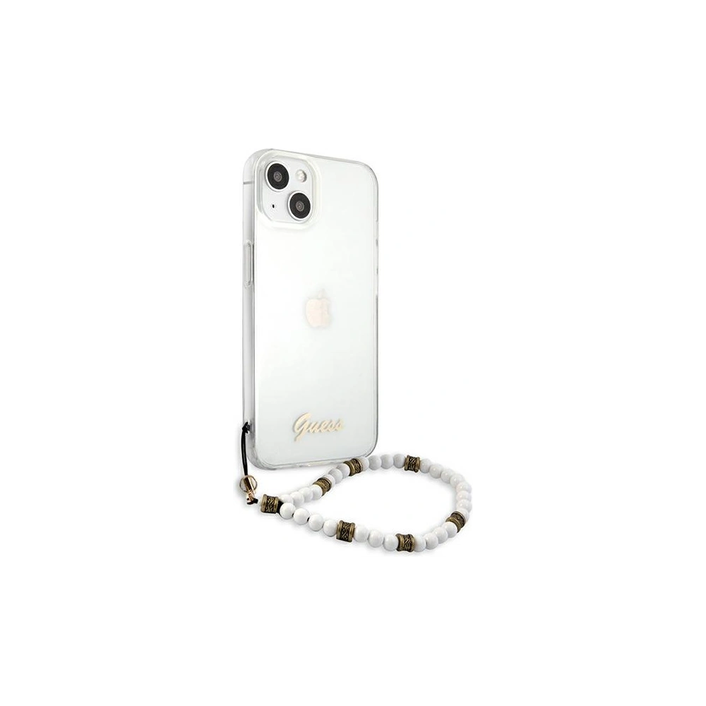 Hurtownia GSM - [OUTLET] Etui Guess GUHCP13SKPSWH Apple iPhone 13 mini Transparentní tvrdý obal Bílá perla - OT-798 - {ean13} - Hurt