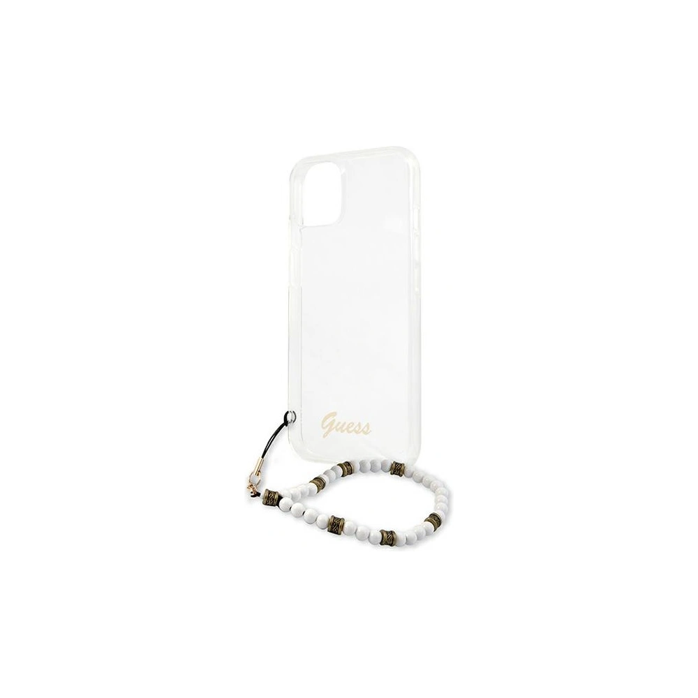 Hurtownia GSM - [OUTLET] Tok Guess GUHCP13SKPSWH Apple iPhone 13 mini Átlátszó kemény tok Fehér gyöngy - OT-798 - {ean13} - Hurt