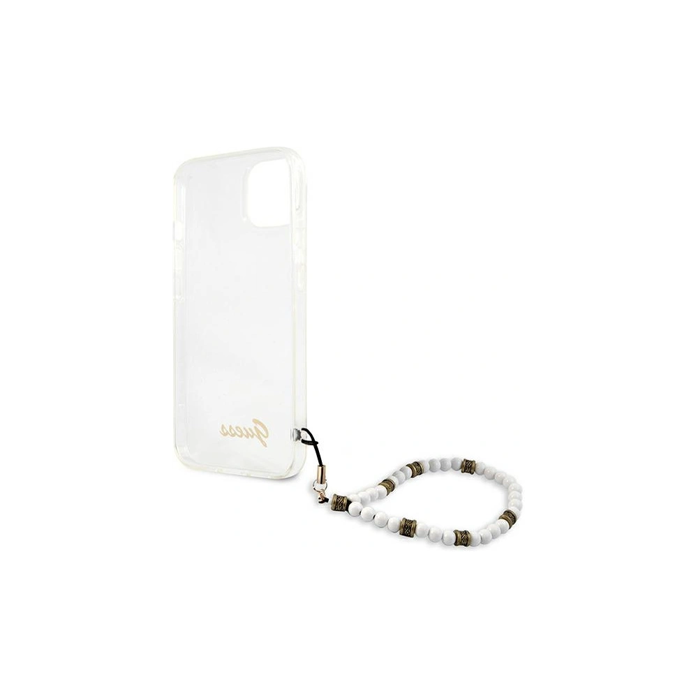 Hurtownia GSM - [OUTLET] Tok Guess GUHCP13SKPSWH Apple iPhone 13 mini Átlátszó kemény tok Fehér gyöngy - OT-798 - {ean13} - Hurt