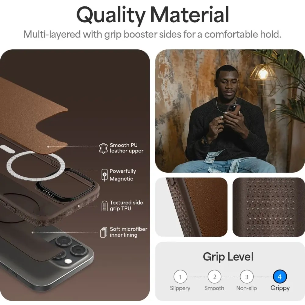 Hurtownia GSM - Spigen Cyrill Kajuk Mag MagSafe Apple iPhone 16 Pro Max Díszes Barna - SPN16545 - {ean13} - Hurt