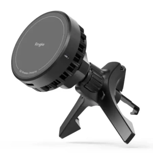 Hurtownia GSM - Ringke Peltier Qi2 Magnetic MagSafe Suport Auto cu Ventilare Încărcător Wireless 15W Negru - RGK11692 - {ean13} - Hurt