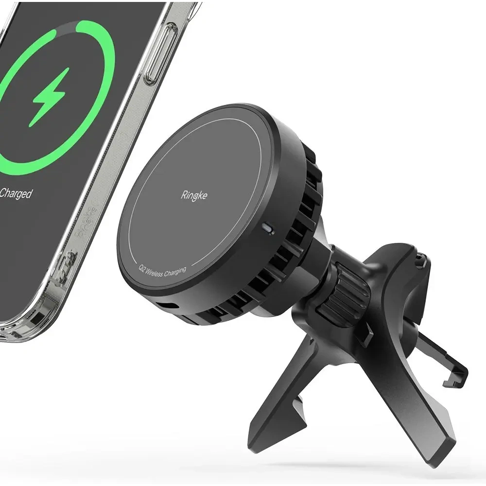 Hurtownia GSM - Ringke Peltier Qi2 Magnetic MagSafe Lüftungs Auto Halterung Kabelloses Ladegerät 15W Schwarz - RGK11692 - {ean13} - Hurt