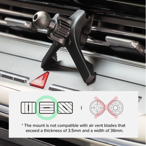 Uchwyt samochodowy do kratki z ładowarką bezprzewodową Ringke Peltier Qi2 Magnetic MagSafe Vent Car Mount Wireless Charger 15W Black