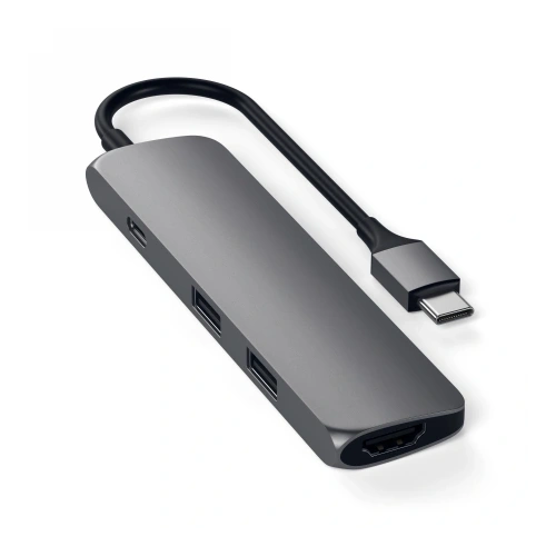 Adapter Satechi 4-in-1 Slim Multiport 4K USB-C / 2xUSB-A, USB-C, 4K HDMI